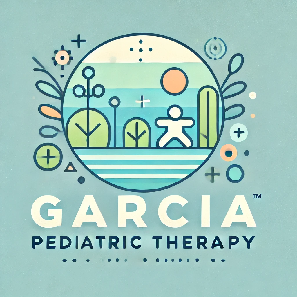 DALL·E 2025 02 26 01.16.01 A modern and stylish logo for Garcia Pediatric Therapy. The design should be playful yet professional incorporating a soft color scheme with light 1 8